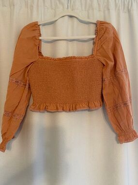 Wilfred Women's Smocked Square-Neck Top - Rust